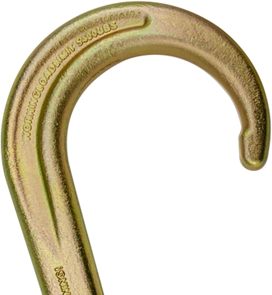 Tow Chain with 15 Inch Forged J Hook and Grab Hook, Grade 70, 8 Foot, Pack of 2 B339405