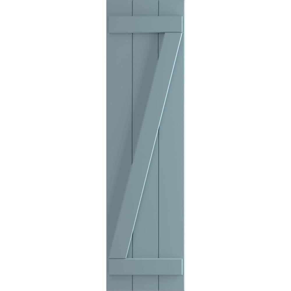 16-1/8x22 x 54x22 PVC Board and Batten Shutters, Peaceful Blue (Per Pair) K459280