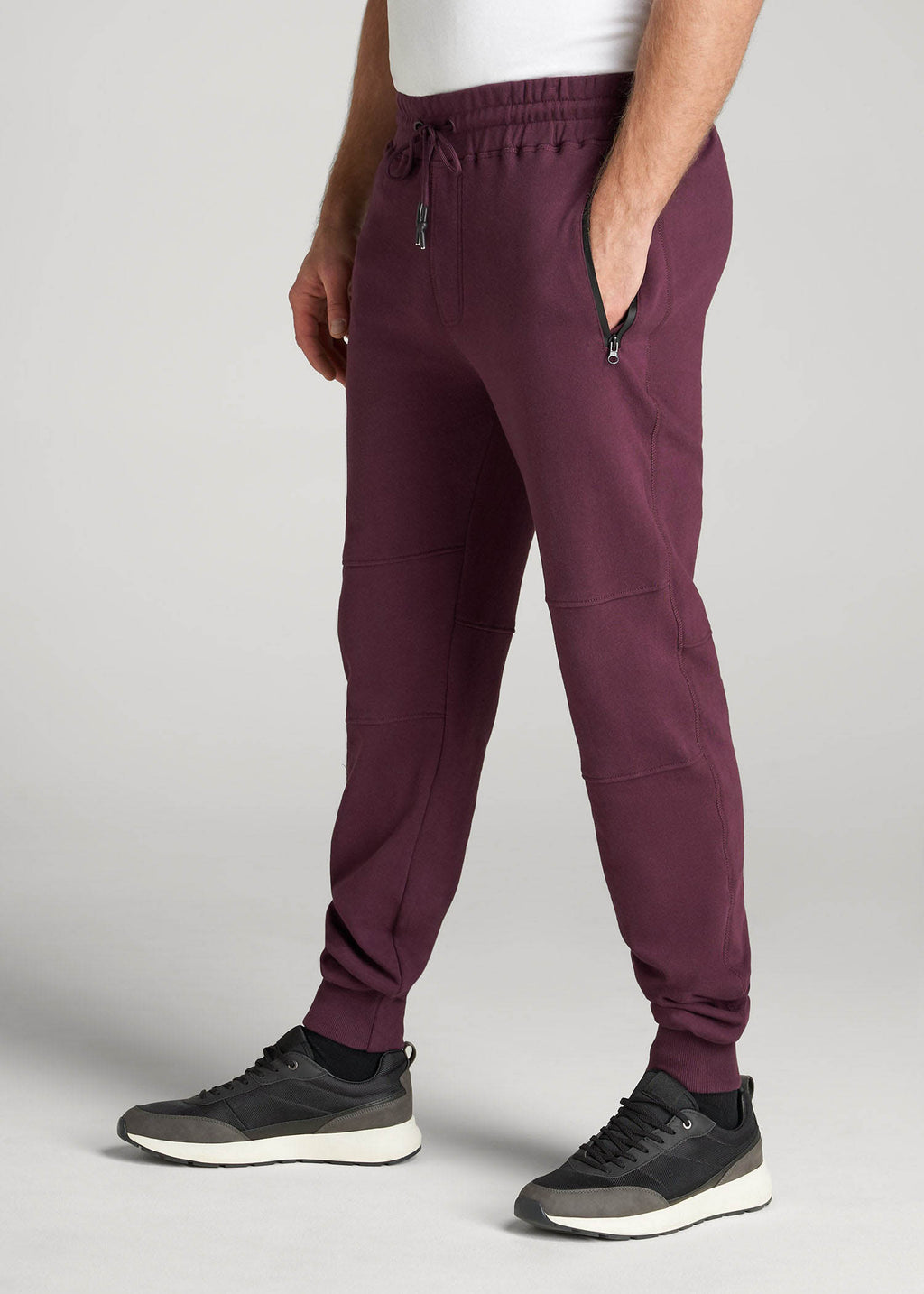 Wearever French Terry Joggers for Tall Men in Maroon