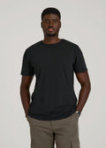 REGULAR-FIT Slub Tee for Tall Men in Black
