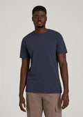 REGULAR-FIT Slub Tee for Tall Men in Navy
