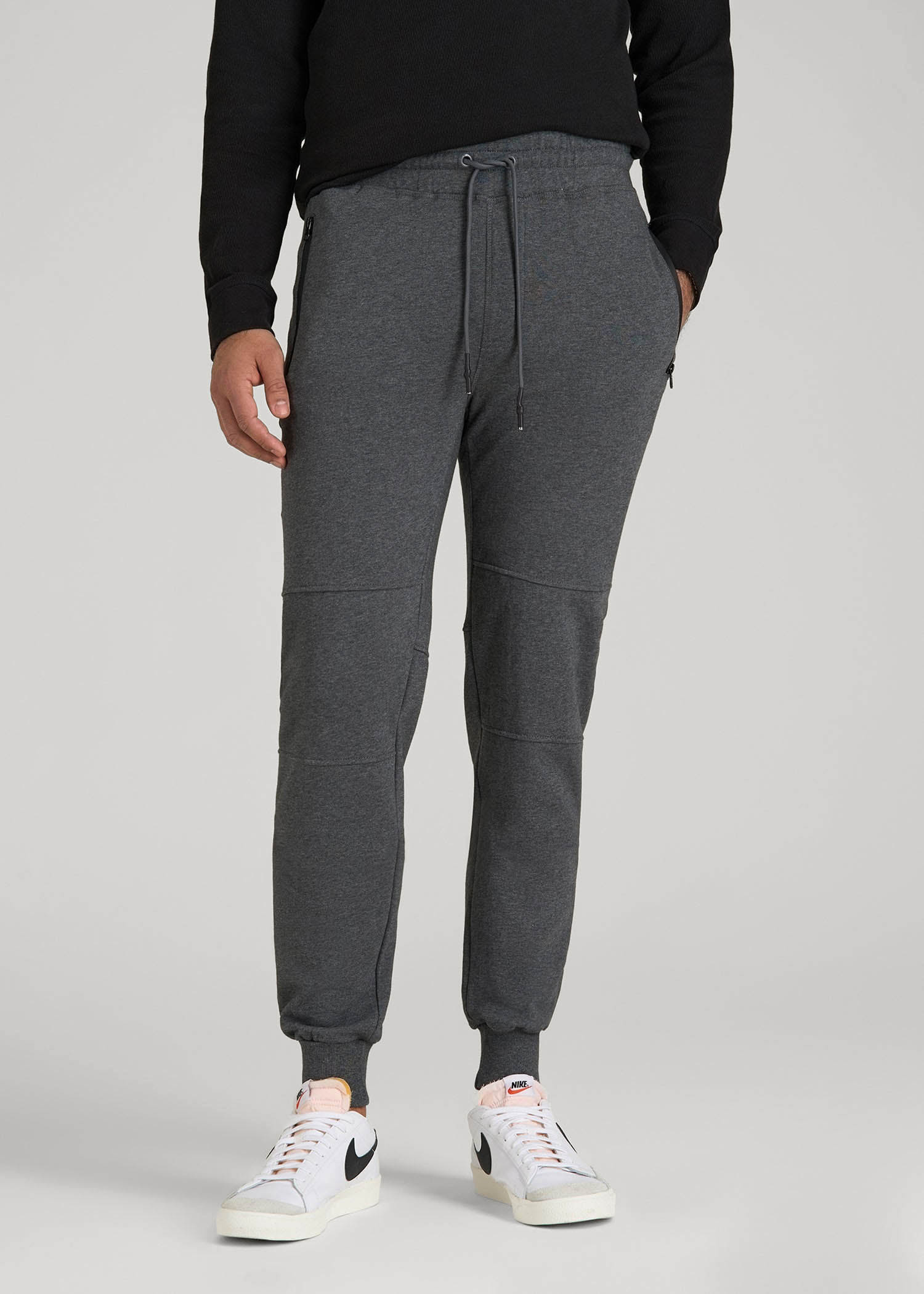 Wearever French Terry Joggers for Tall Men in Charcoal Mix