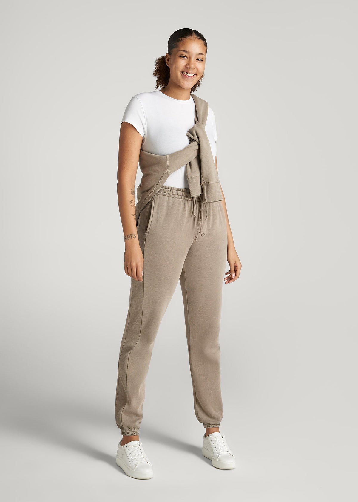 Wearever Fleece Regular Fit Sweatpants for Tall Women in Khaki