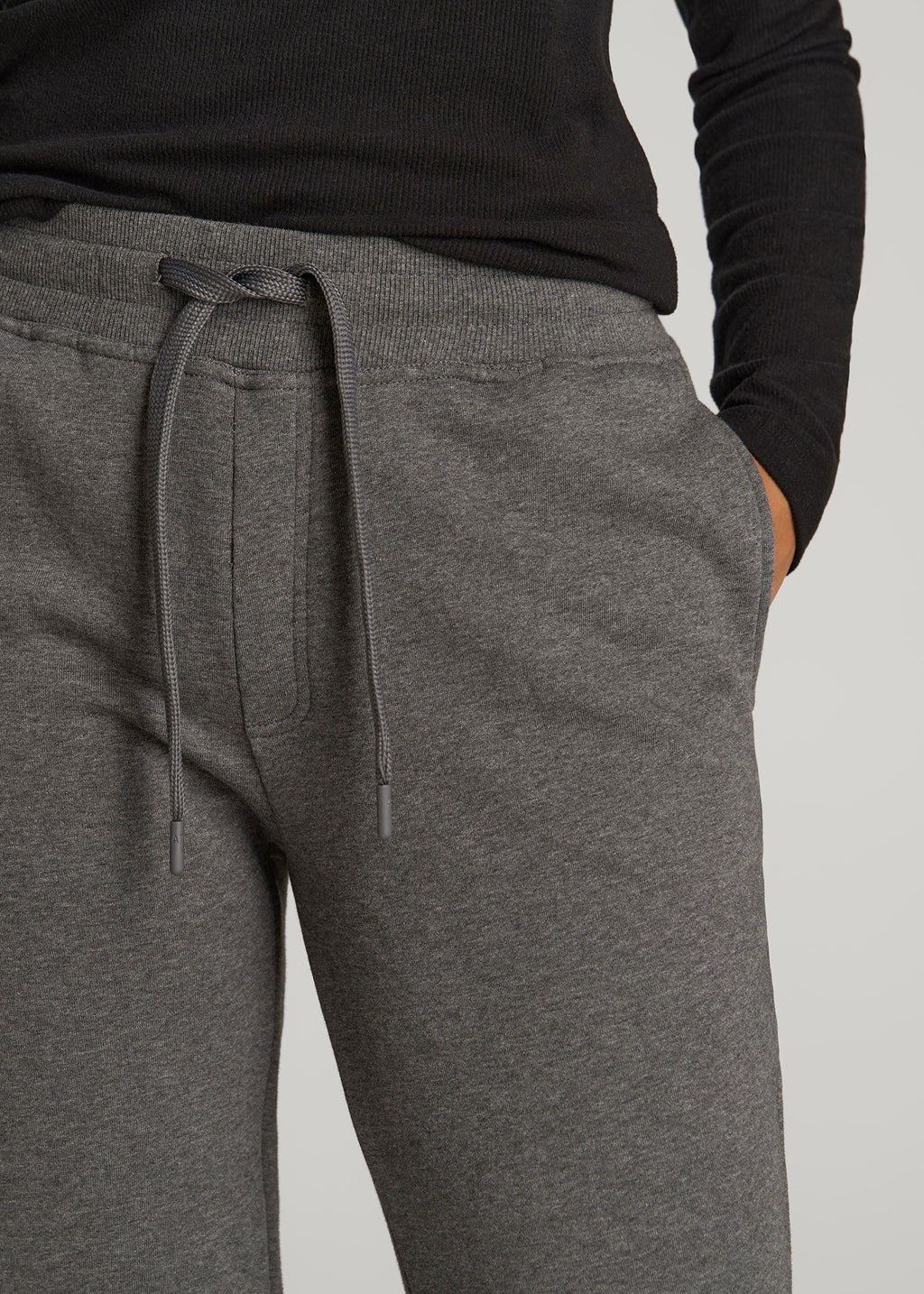 Wearever Fleece Open-Bottom Sweatpants for Tall Women in Charcoal Mix