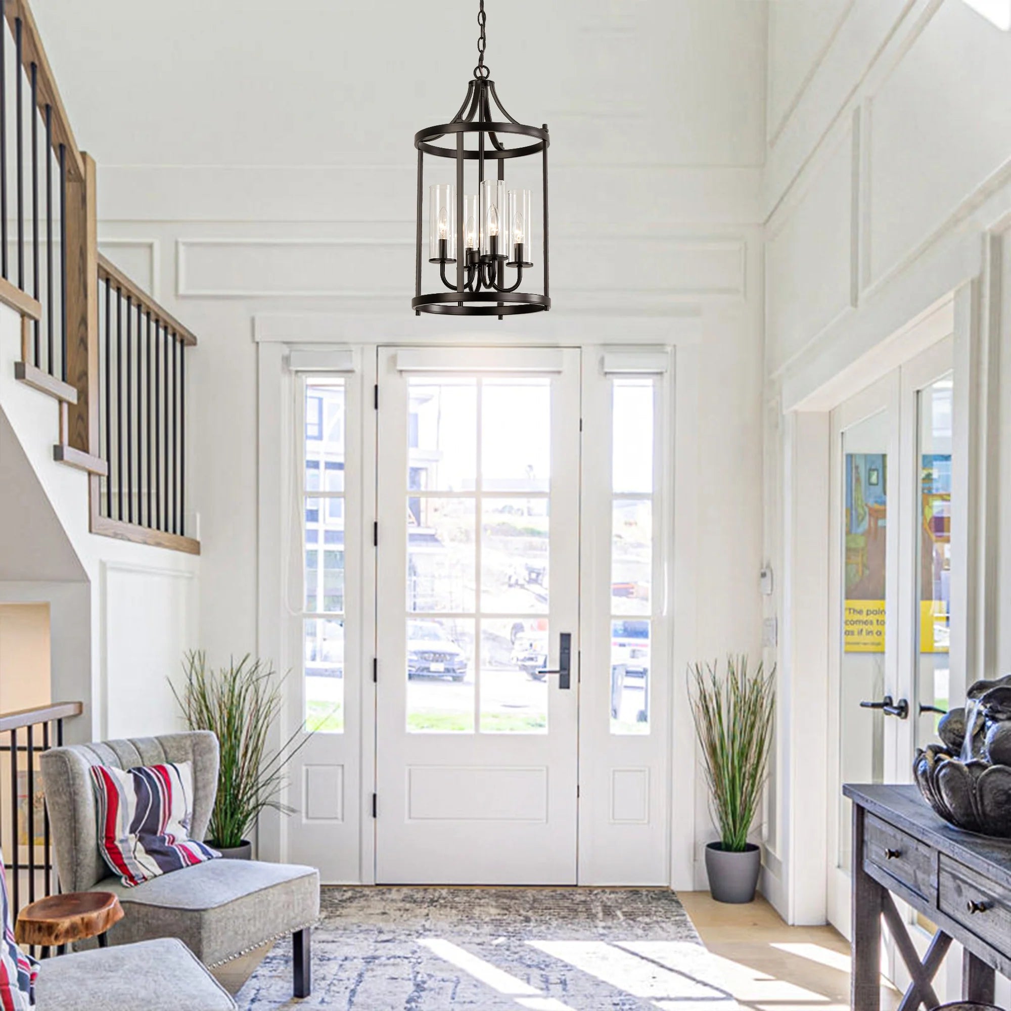 4-Light Rectangle Farmhouse Chandelier U39069