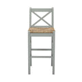 Willow Green Wood Bar Stool with Back and Rush Seat A700503
