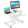 White Height Adjustable Standing Desk Converter Z340