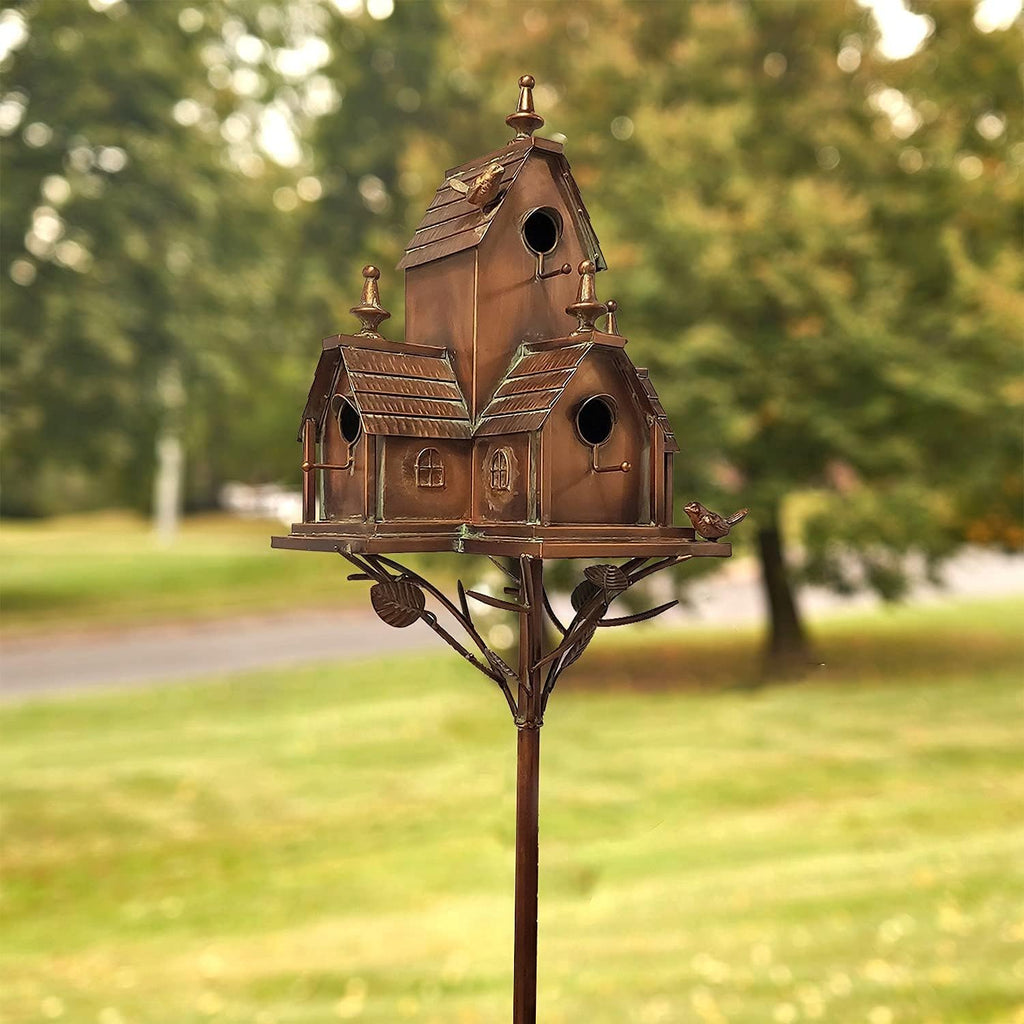 Large Copper Colored Multi-Birdhouse Stakes C806