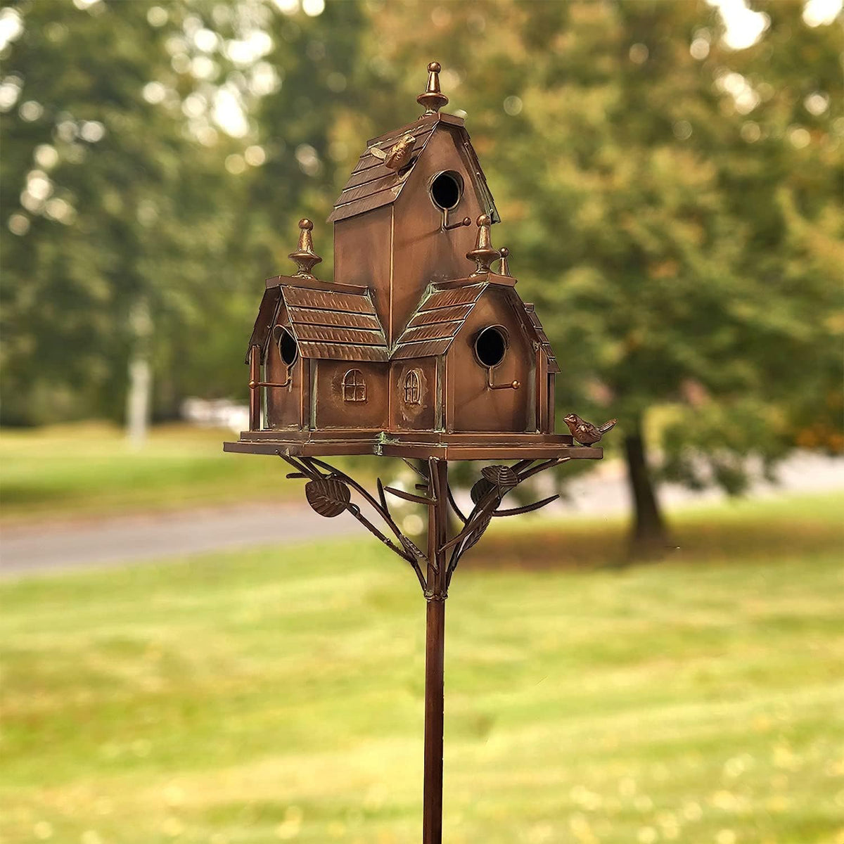 Large Copper Colored Multi-Birdhouse Stakes C806