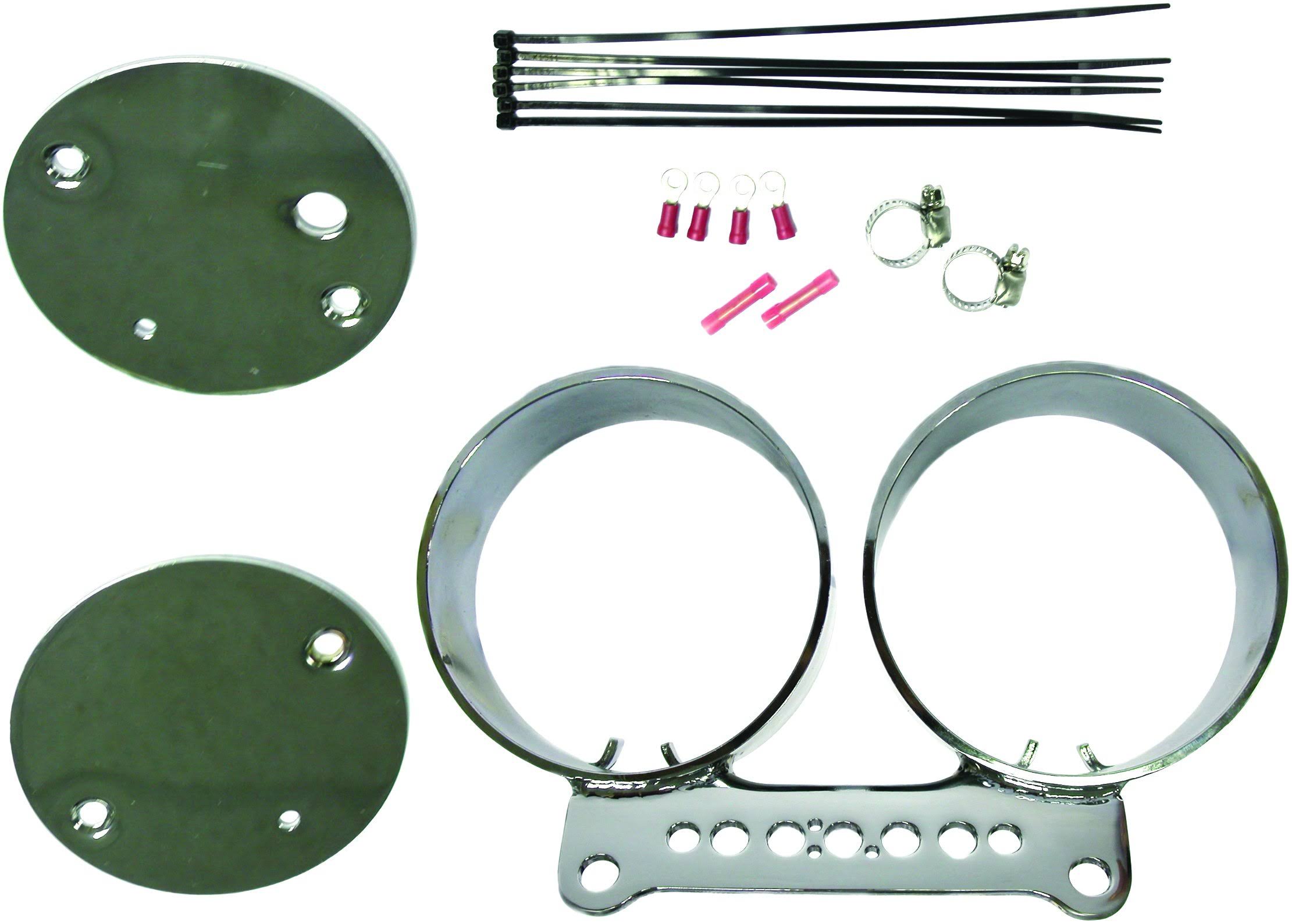 Dual Gauge Mount Bracket Kit Chrome E3070