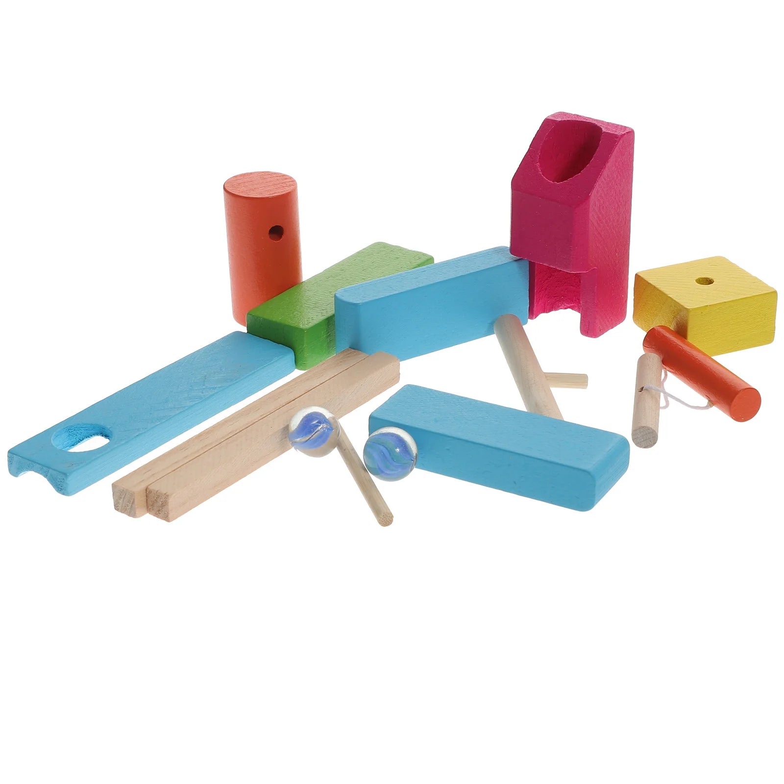1 Set of Wooden Dominoes Blocks Building Toy N526