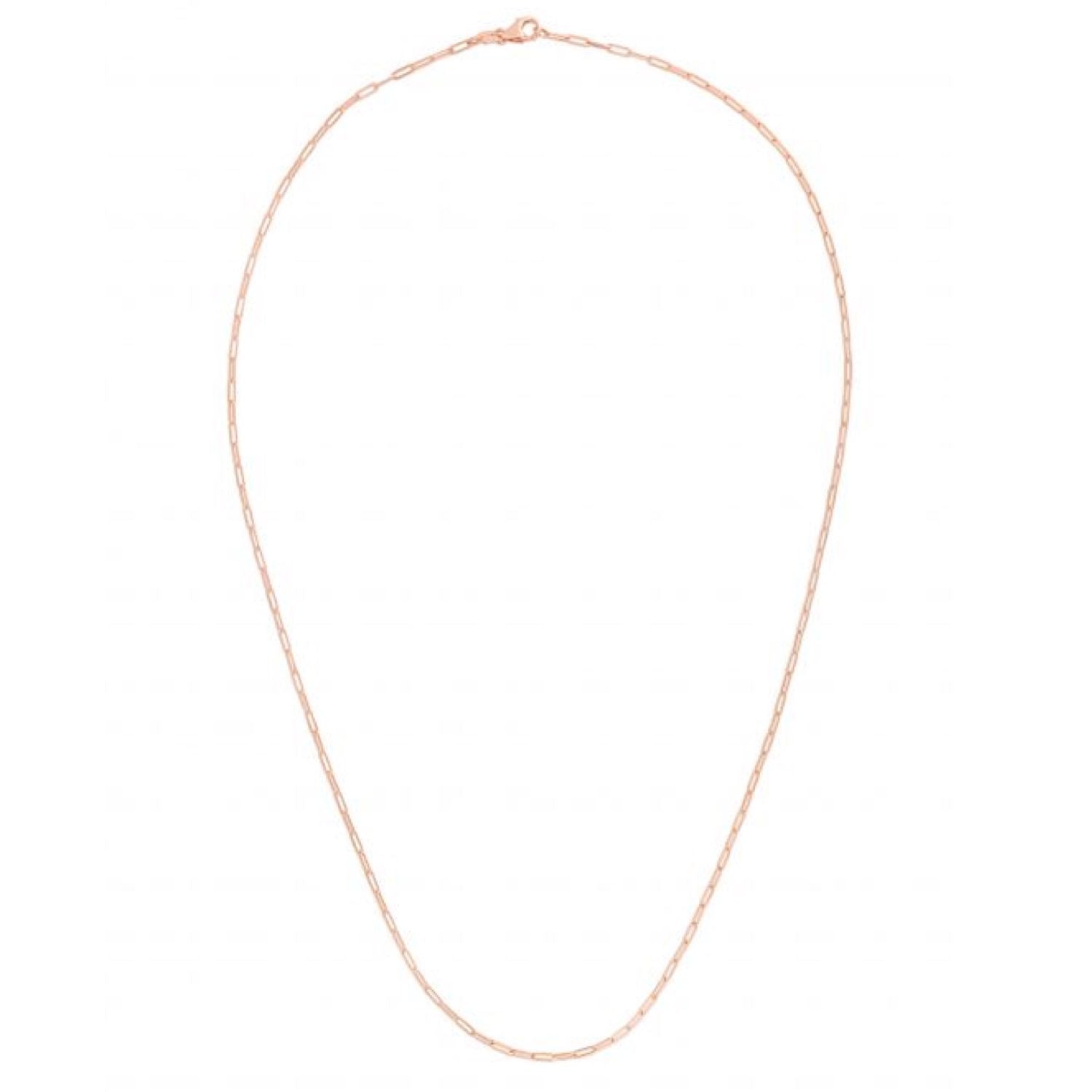 14K Rose Gold 1.5mm Hollow Paperclip Chain Necklace 16"-24" O8749