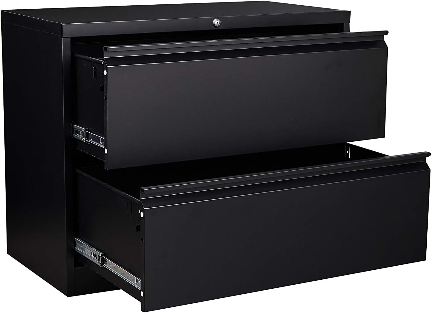 2 Drawer Metal Lateral File Cabinet with Lock (Black) I736096