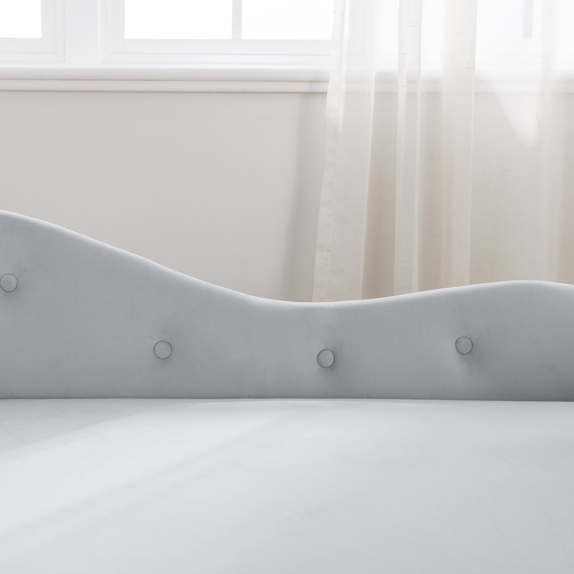 Grey Velvet Chaise Lounge with Storage & Pillow B399