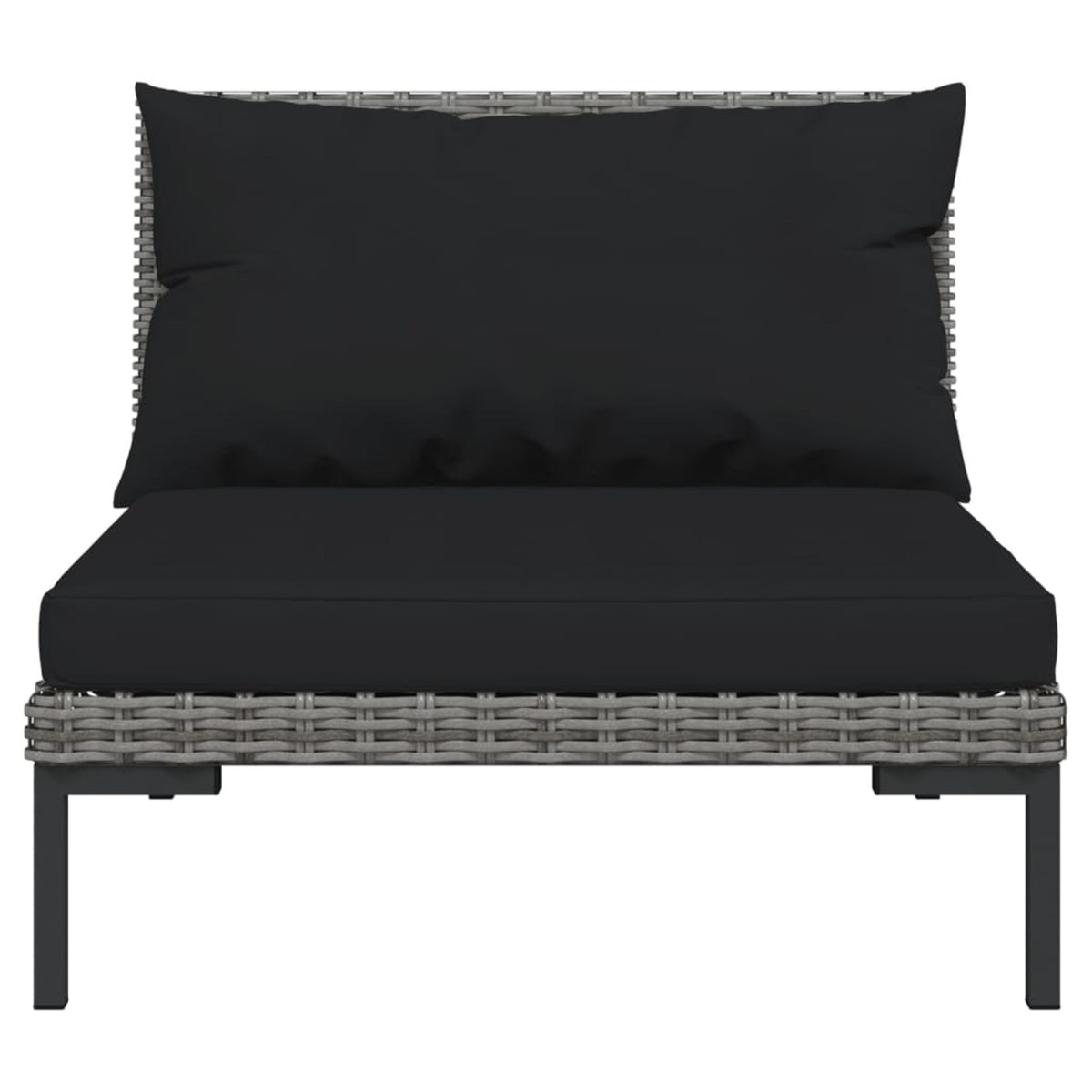 9 Piece Poly Rattan Patio Set with Cushions Dark Gray G1483