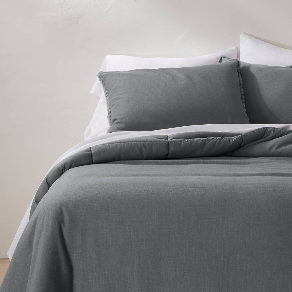 Full/Queen Linen Blend Comforter and Sham Set X2711