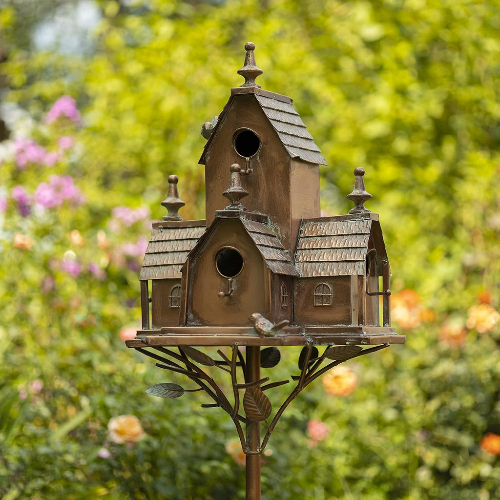 Large Copper Colored Multi-Birdhouse Stakes C806