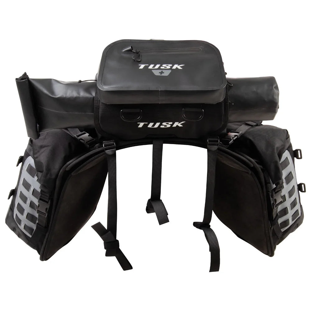 Rackless Luggage System with Small Dry Duffel Tail Bag Heat Shield B21052