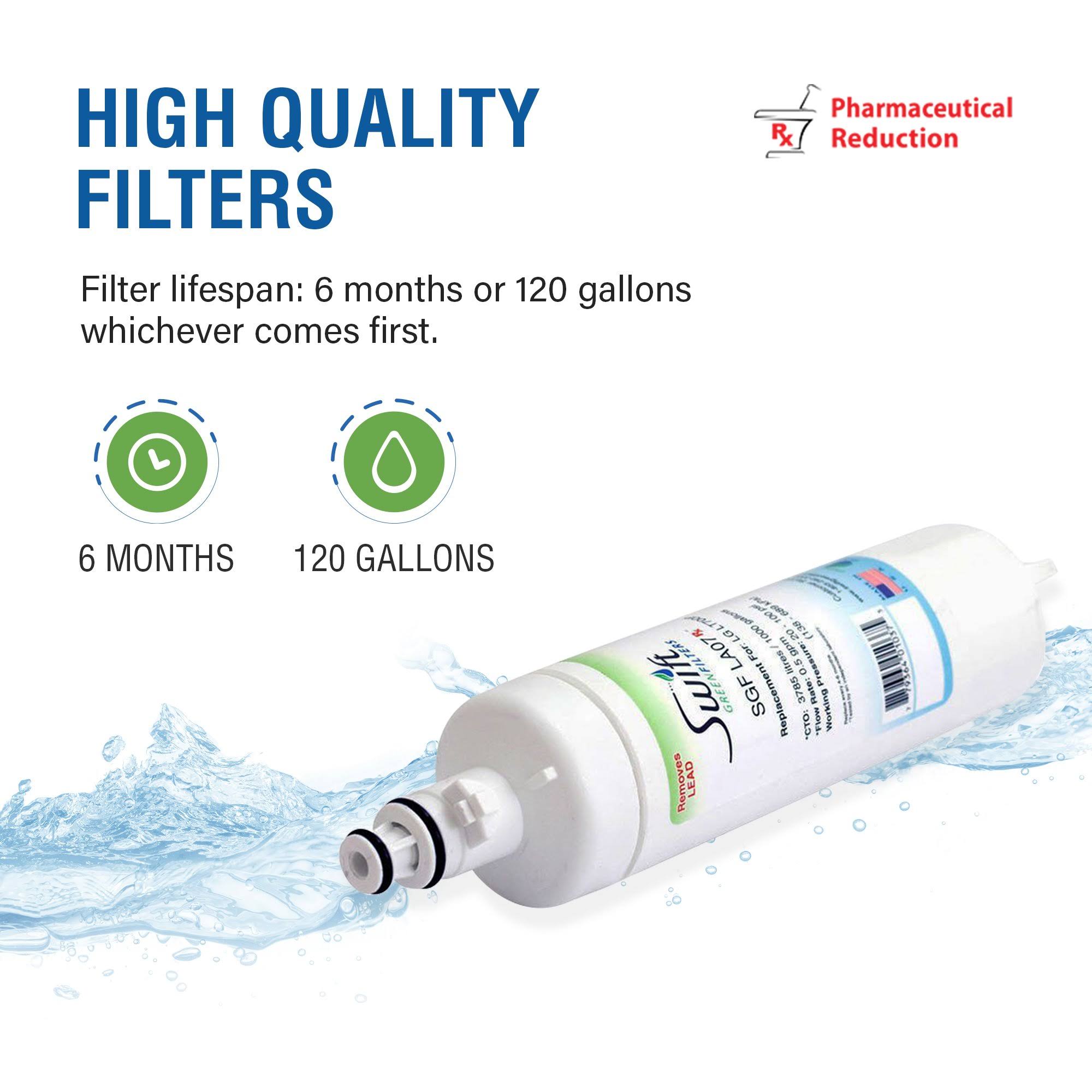 6 Pack Refrigerator Water Filter N1486