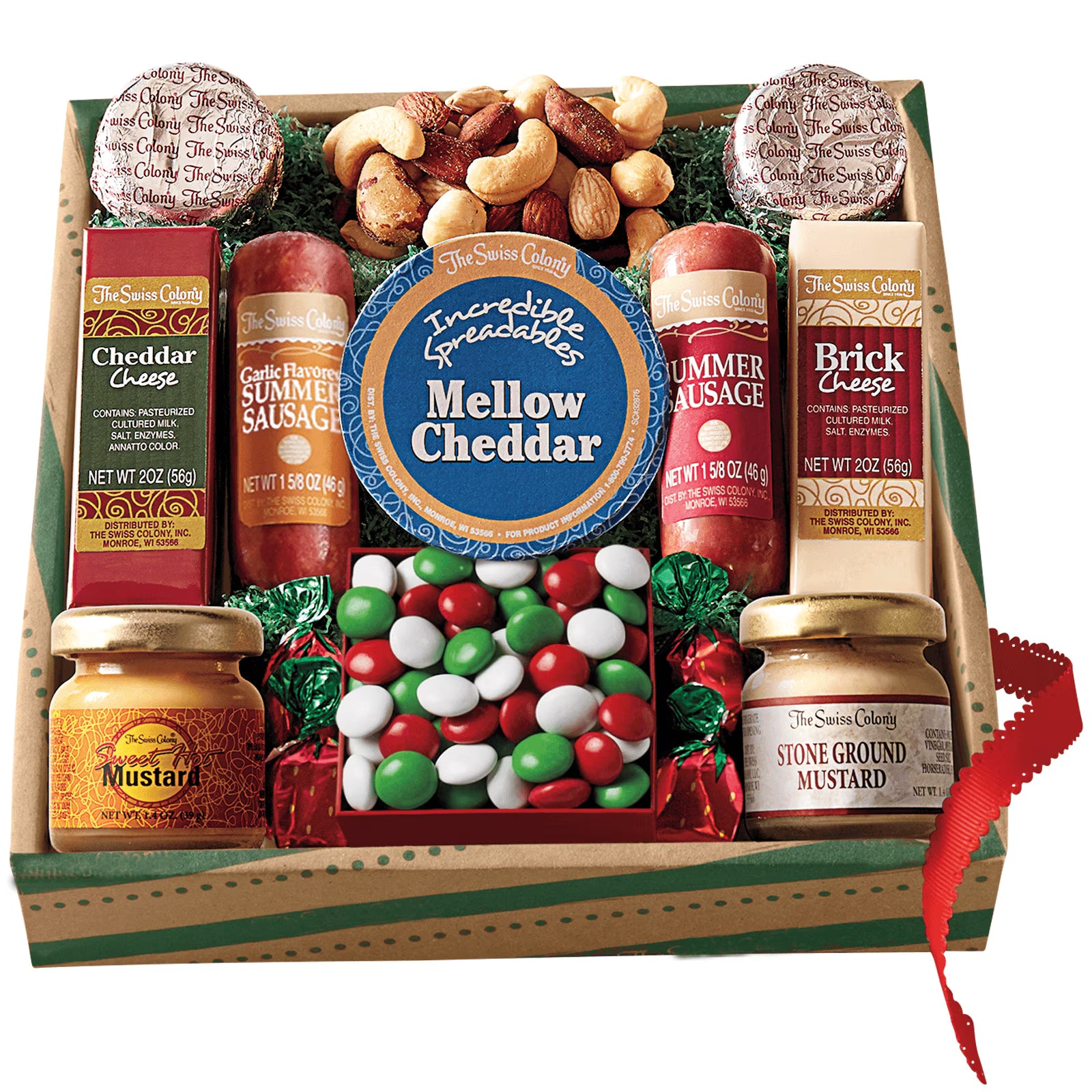 Assorted Cheese Bricks, Summer Sausage Meats, Candies, and Chocolate Treats Q896004