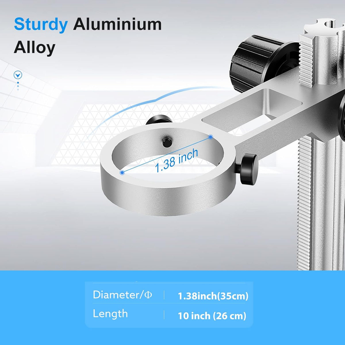 Microscope Base Stand Universal Holder Desktop Support Bracket for Max 1.4 Diameter USB LCD Digital Microscope Magnifier Camera, Aluminum Alloy R6300