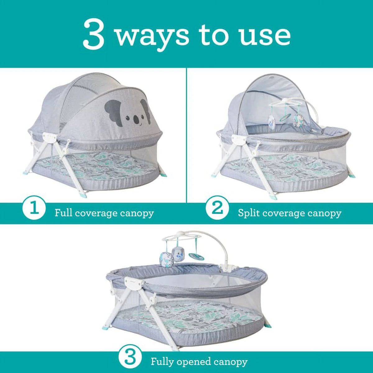 Gray Koala Fold & Go Bassinet N82744