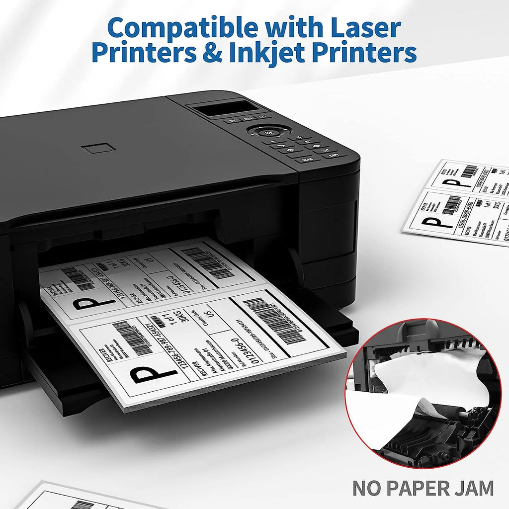 Half Sheet Labels with Rounded Corner, White Shipping Labels - 5-1/2" X 8-1/2" - 400 Labels R326