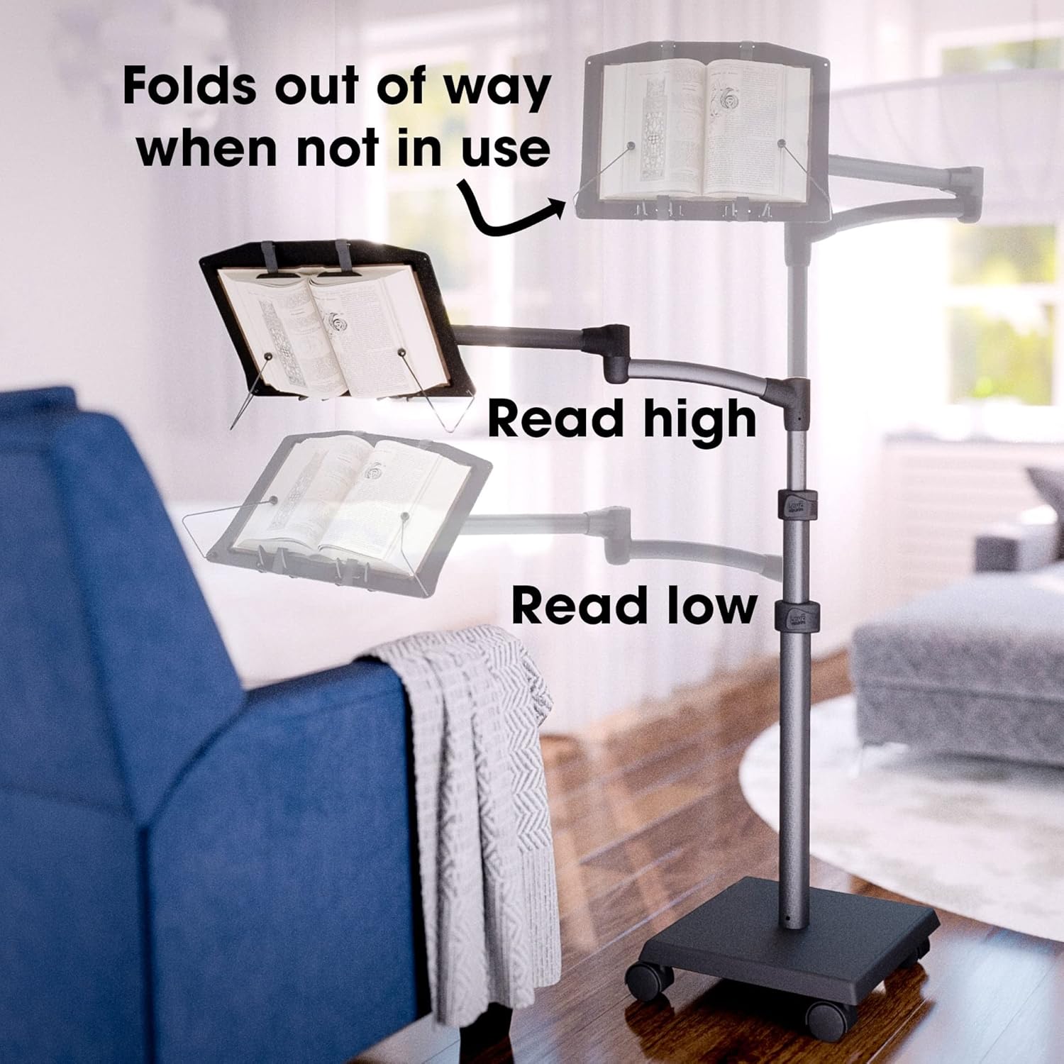 Rolling Bookholder Floor Stand Cart X8903
