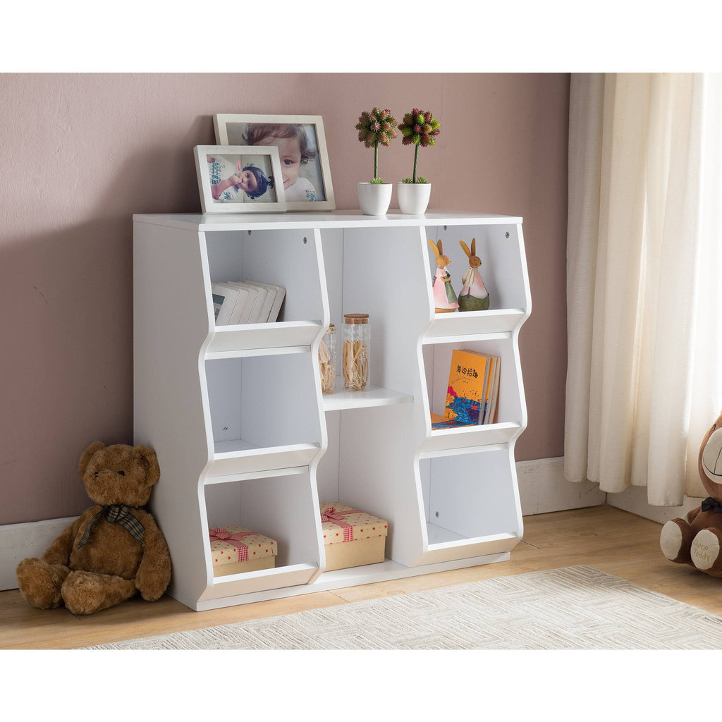 White Wood 8 Shelf Bookcase V16902
