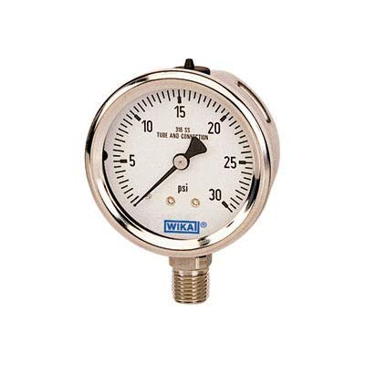 Bourdon Tube Pressure Gauge, 0 to 200 psi, 2.5" Dial, 1/4 NPT(M), Pack of 2 V225
