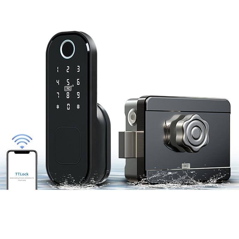WiFi Fingerprint Smart Card Digital Code Electronic Door Lock Z39464