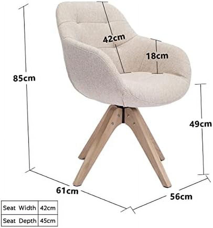Light Grey Fabric Swivel Armchair with Black Oak Wood Legs M208