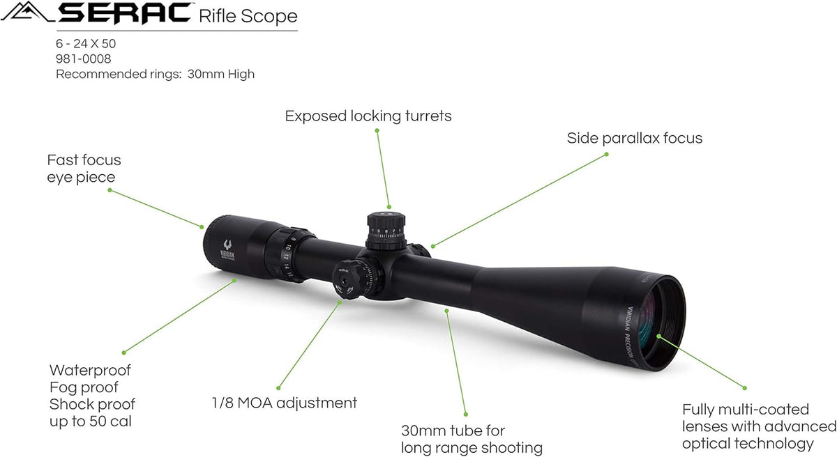 Serac Tube Rifle Scope, SFP, Side Focus, 30mm C497