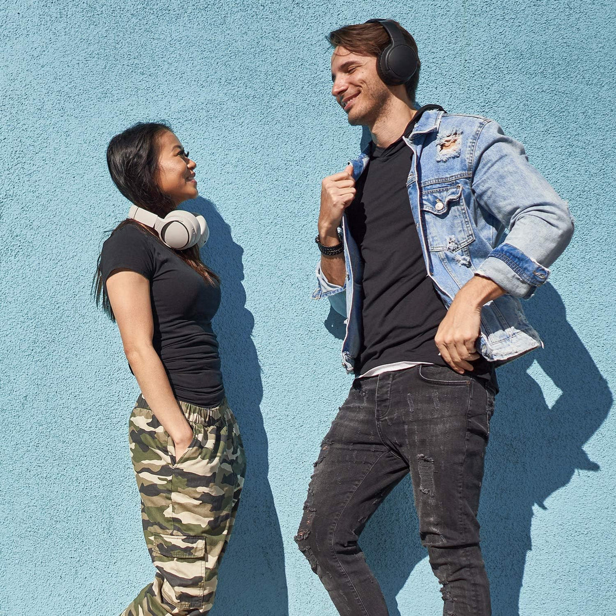 Sand Beige Wireless Bluetooth Noise Cancelling Headphones Pack of 2 E1254