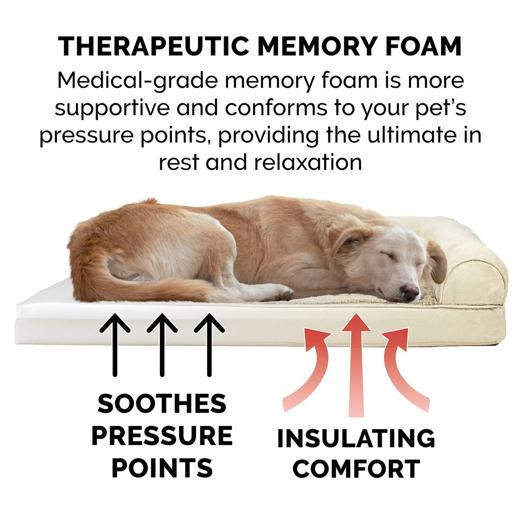 Clay Plush Suede Memory Foam Dog Bed E373664