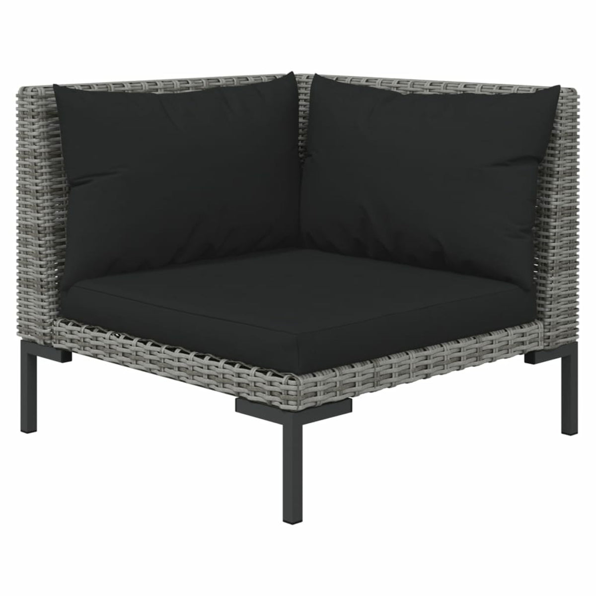 9 Piece Poly Rattan Patio Set with Cushions Dark Gray G1483