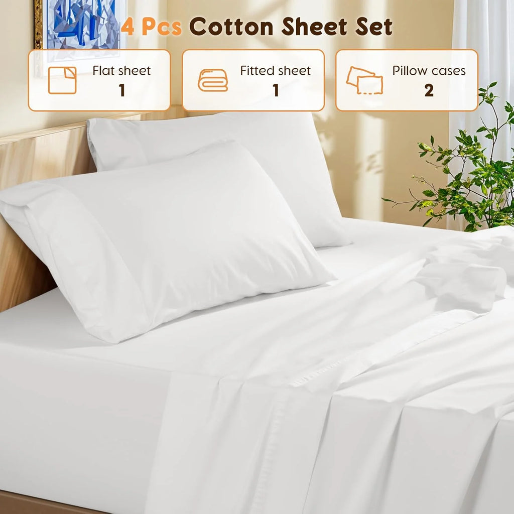 Queen Size 600 Thread Count 4 Piece Cotton Sheets Set X904080