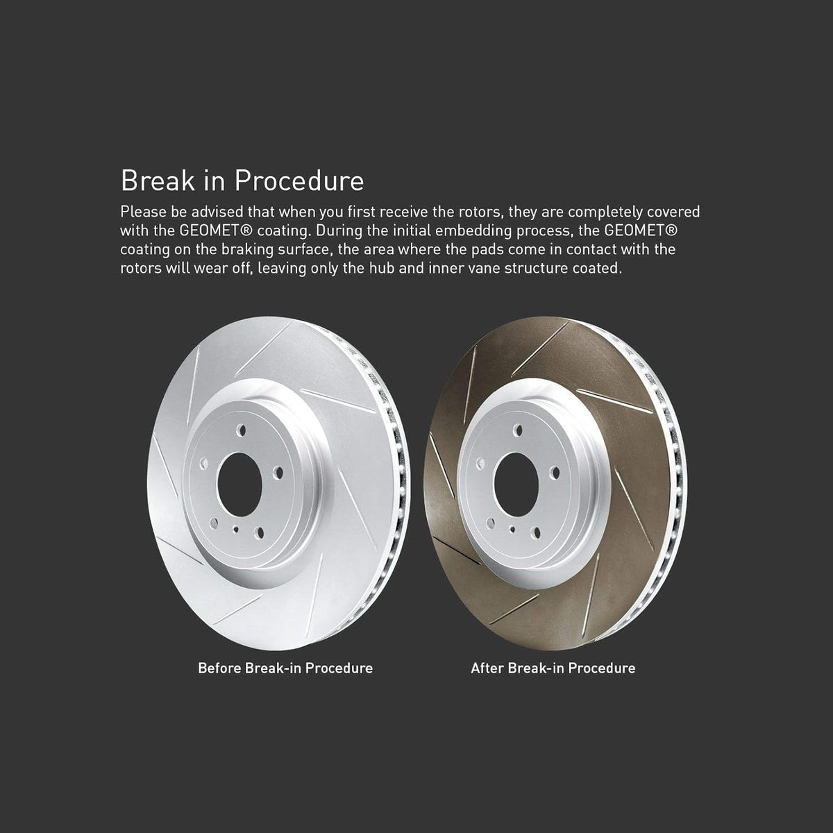 Front Carbon Brake Rotors Slotted with Pads and Sensor Wire O9657