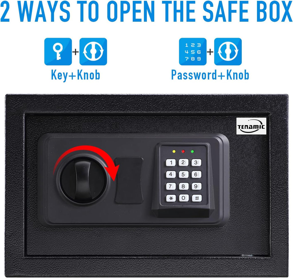 Black Solid Alloy Steel Electronic Security Safe Box O77433