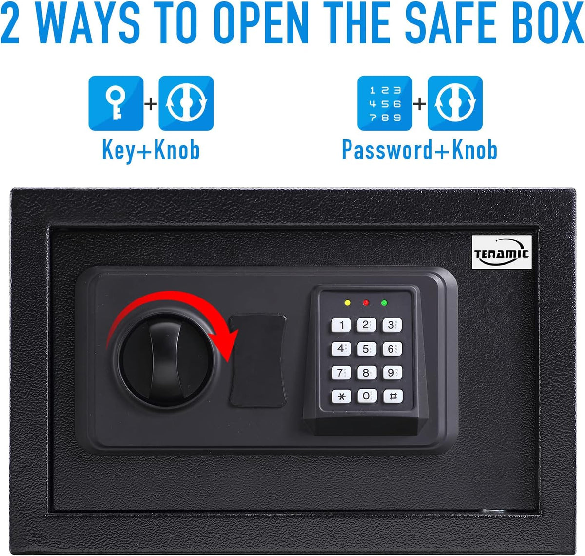 Black Solid Alloy Steel Electronic Security Safe Box O77433