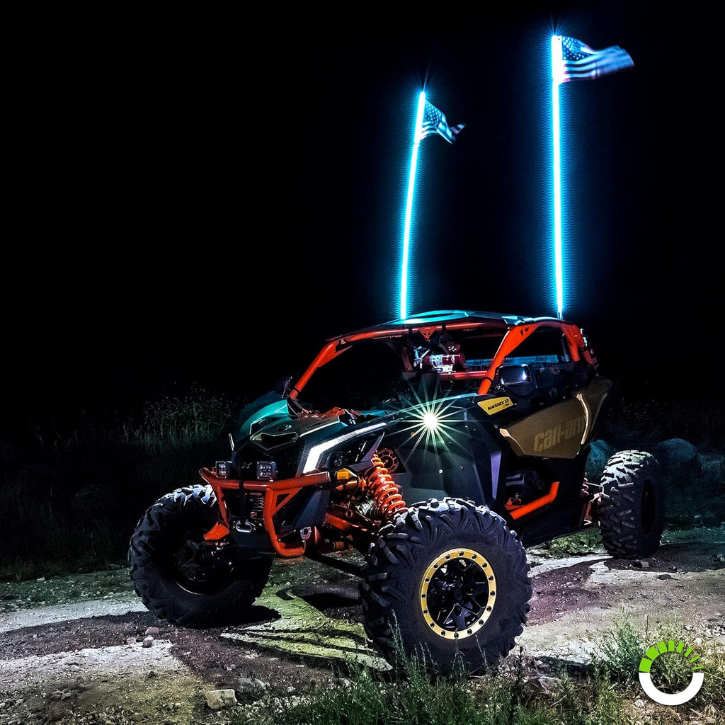 2pc 3ft LED Whip Lights for UTV ATV with RF Wireless Remote Z9596