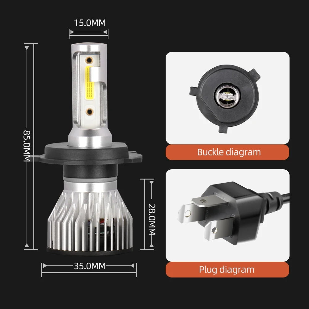 4x Combo LED Bulbs Kit Headlight Foglight White H4/9003+H11/H8 F8923