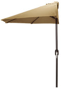 Khaki Solid Outdoor Patio Umbrella with Crank Opening Y7169