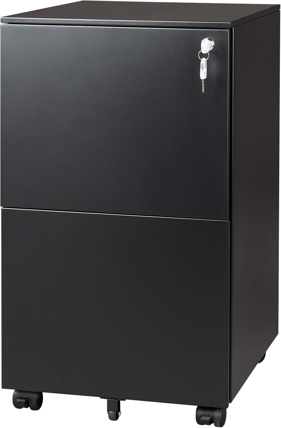 White 2-Drawer Mobile File Cabinet with Lock T403002