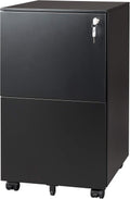 White 2-Drawer Mobile File Cabinet with Lock T403002