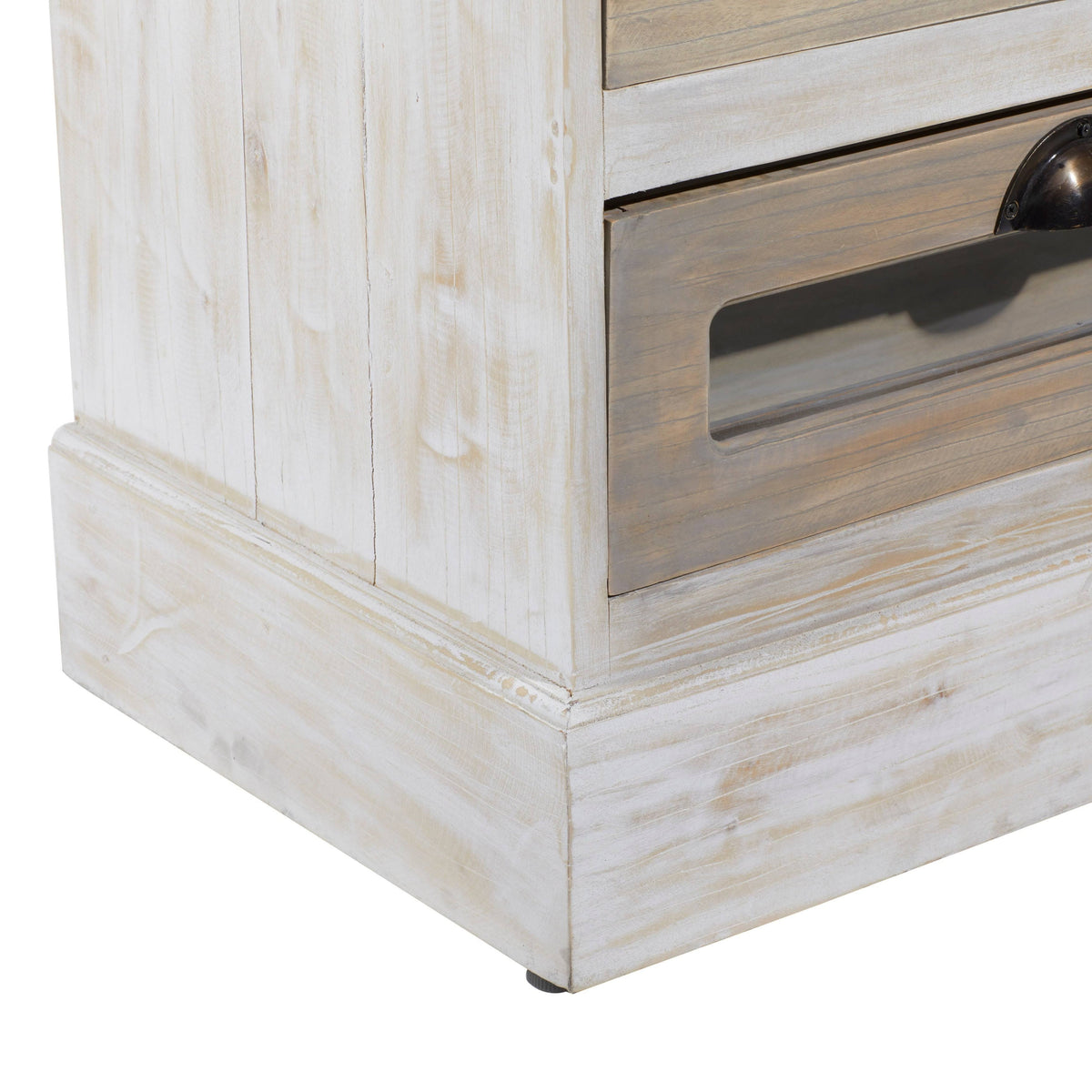 White 6 Drawer Mahogany Wood and Glass Chest Cabinet H5002