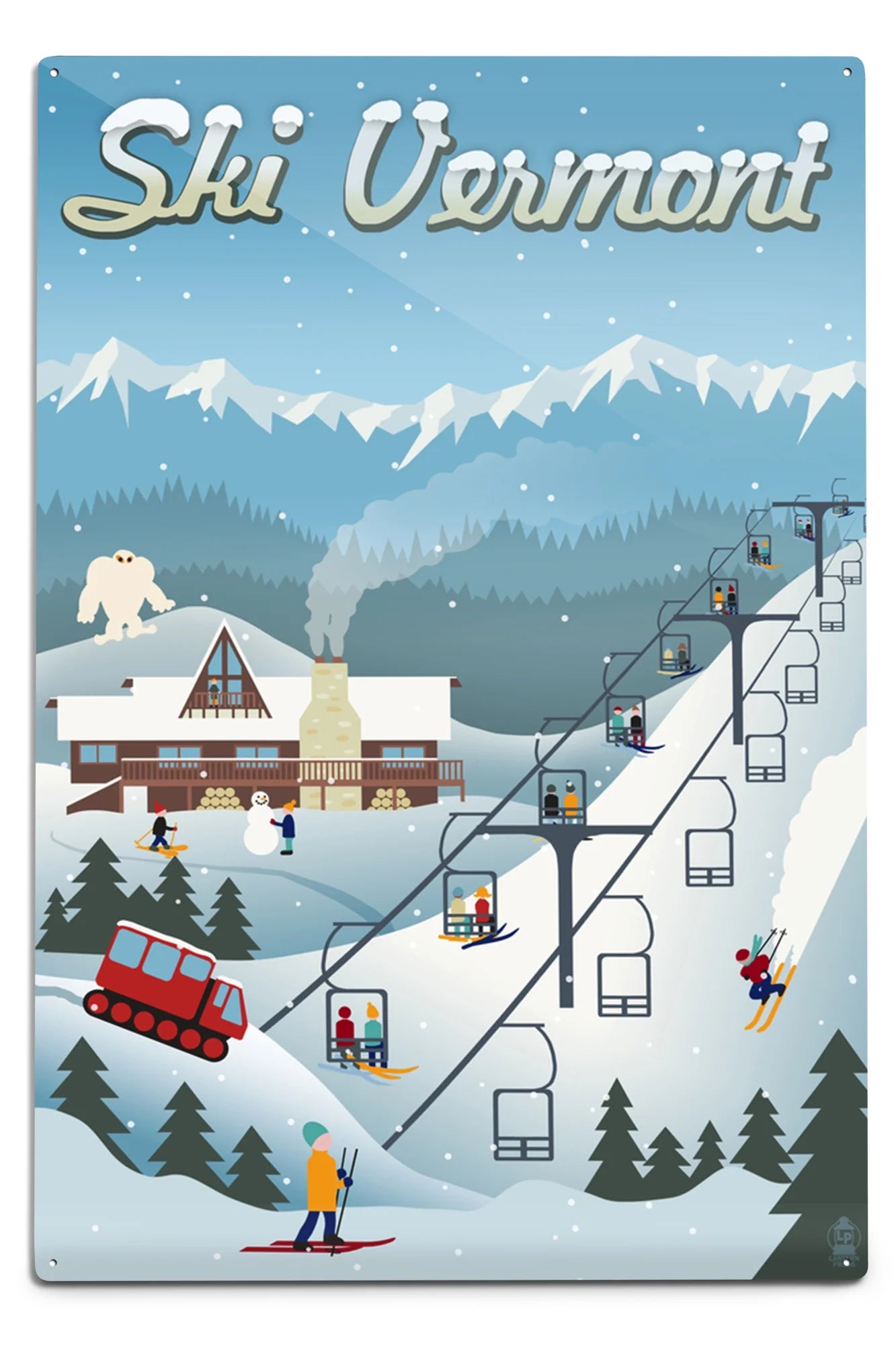 Retro Ski Resort Metal Sign Decor H6898