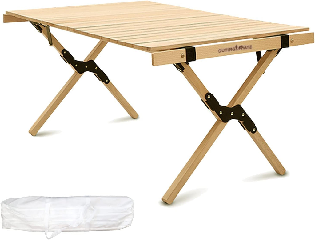 Solid Wood Folding Camping Table and Chair Set (Beech) P491136