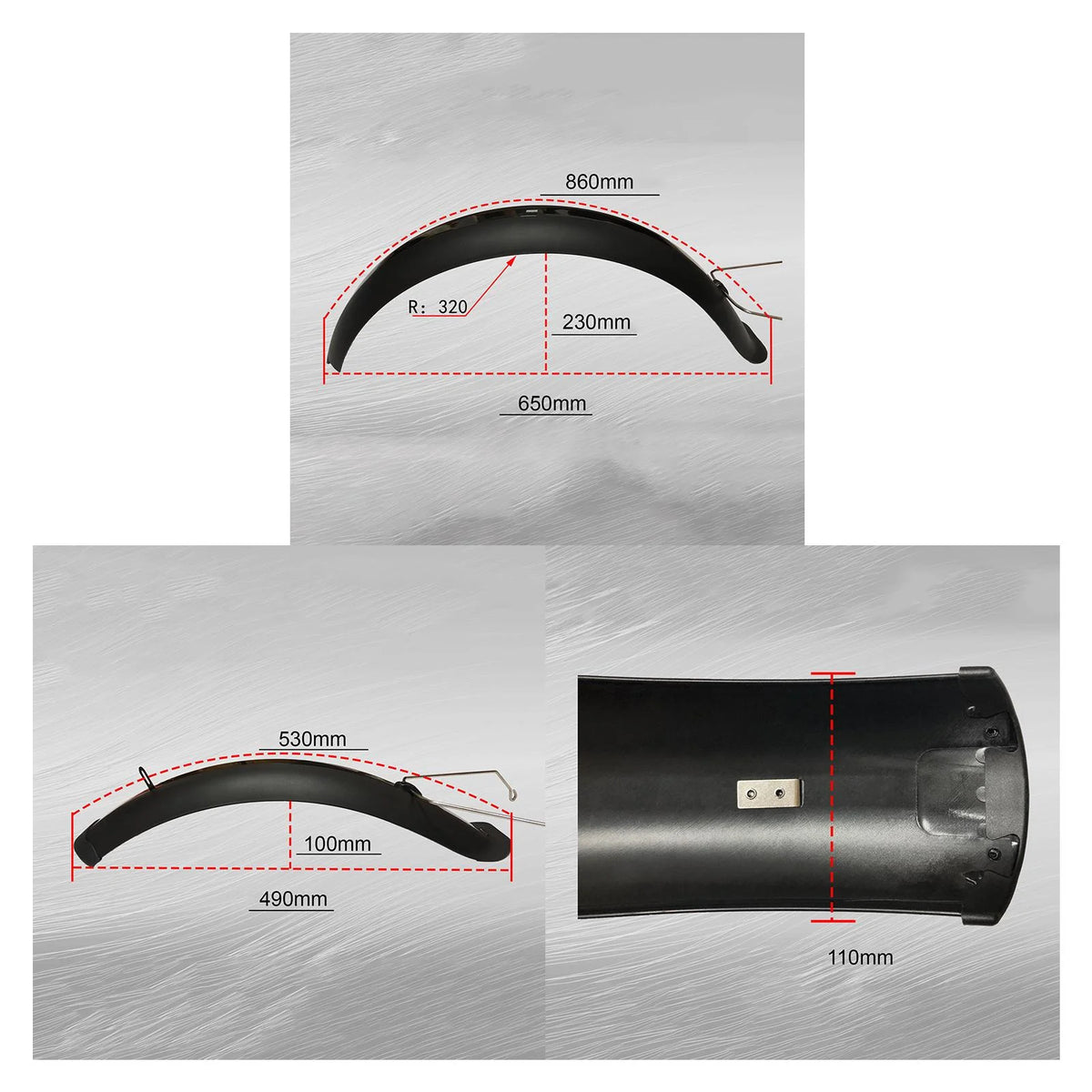 Black Thicken Mudflap Set for Mountain Bike C850503