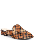 Plaid Print Calf Hair Mules W533845